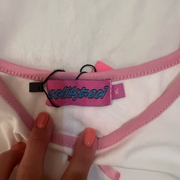 Pink Edikted bow tank top - Picture 2 of 4